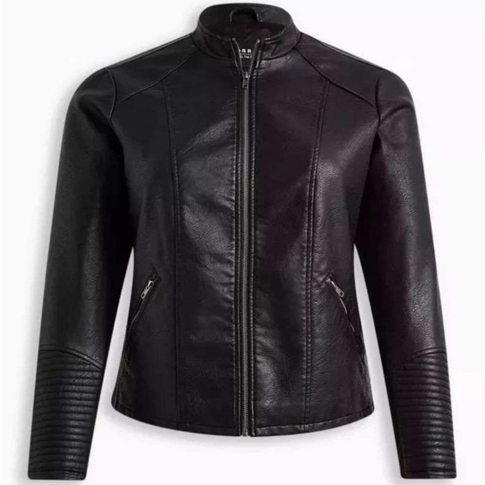 Torrid Faux Leather Collarless Moto Jacket Size 2 (18/20)